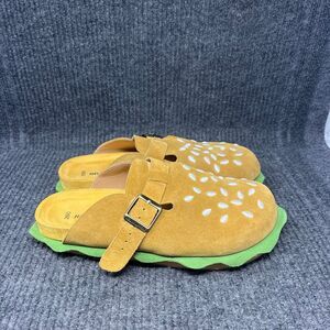 HelloSlippers Burger Slippers Hamburger Suede Clog Slip Ons Mens 9.5 / Womens 11